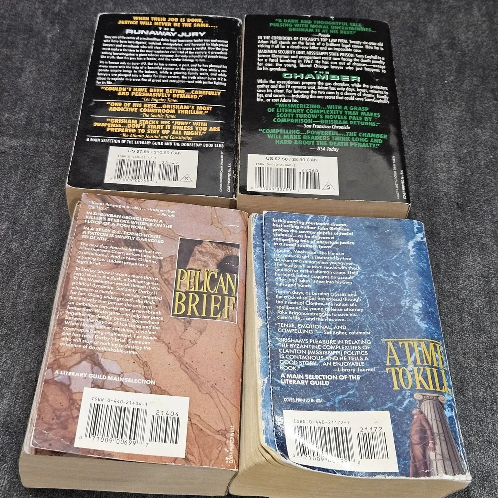 Lot‎ of 4 John Grisham Books: The Chamber- The Runaway Jury- A Time To Kill +